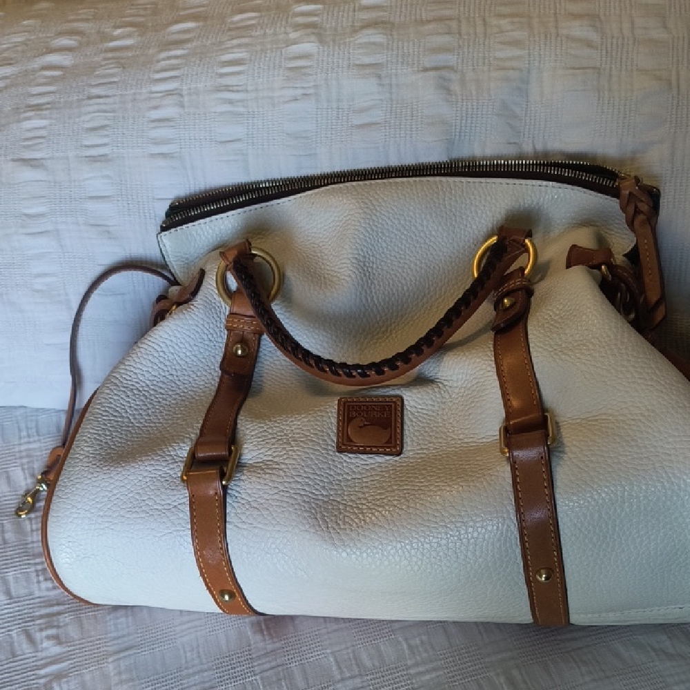 Dooney & Bourke Cream and Brown Shoulder Bag